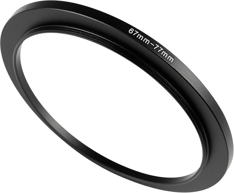 JOYTOLIN 67-77mm Metal Step-Up/Down Ring Adapter Compatible with Mirrorless Cameras DSLR Lens, UV CPL ND Filter Thread Converter, Black - Image 1